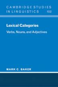 Lexical categories: verbs, nouns, and adjectives